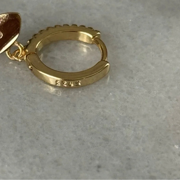 Gold Crystal Pave Evil Eye Star Burst Huggie Hoop Dangle Earrings
Brand New - Picture 2 of 6